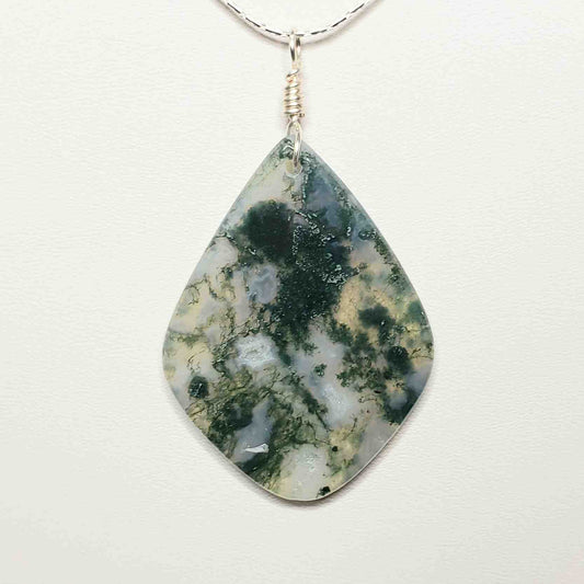 Moss Agate Bailed Pendant