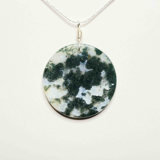 Moss Agate Bailed Pendant