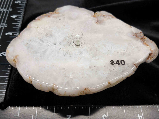 Indiana Quartz Geode Slab Oil Lamp