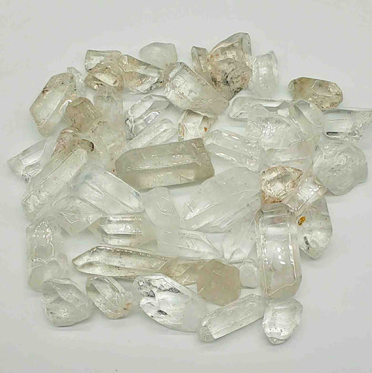 1 LB Crystal Quartz Points & Pieces Tumble Polished